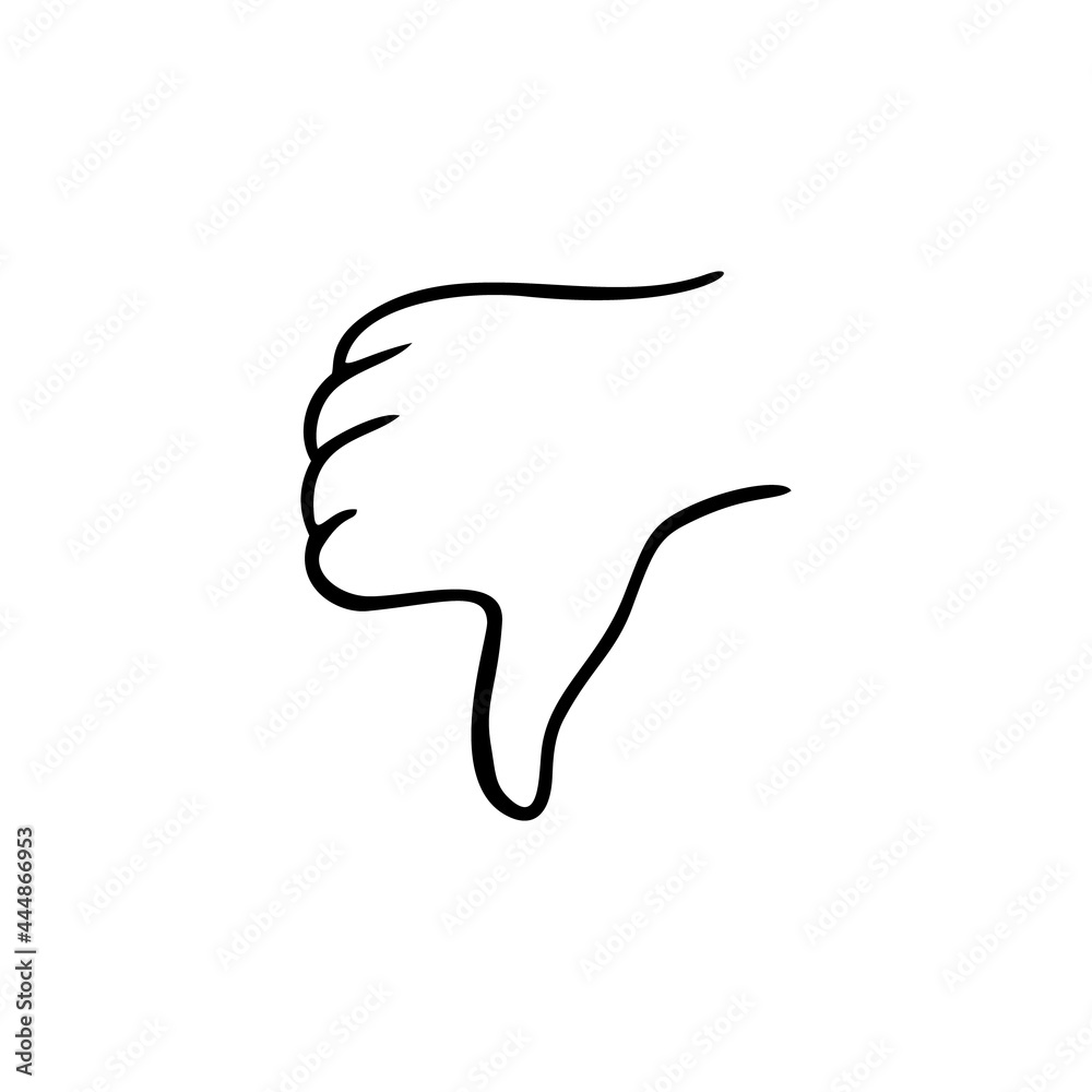 Dislike. Gesture human hand. Vector doodle illustration. Dislike. Gesture human hand. Vector doodle illustration.