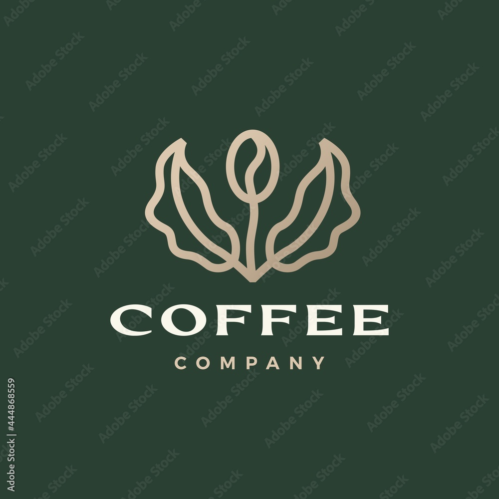 coffee bean tree leaf sprout logo vector icon illustration