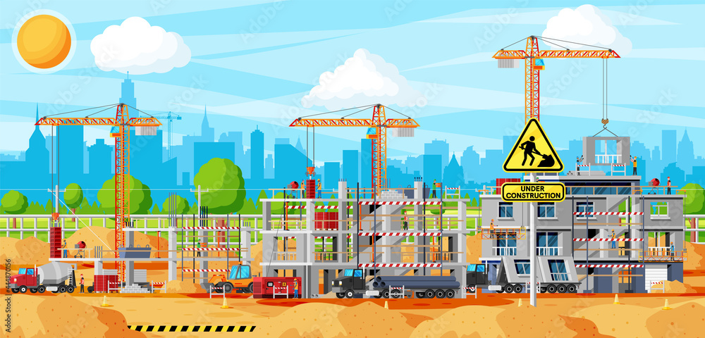 Fototapeta premium Construction Site Banner.