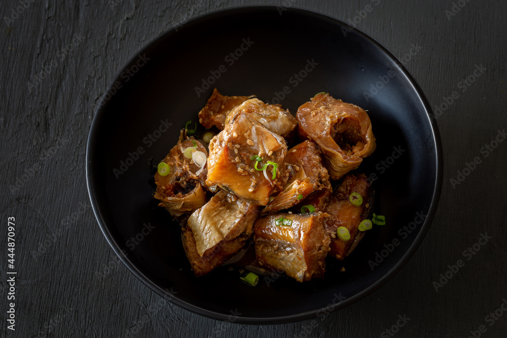 Korean Braised semi-dried pollock side dish which is called Kodari Jorim Korean Braised semi-dried pollock side dish which is called Kodari Jorim