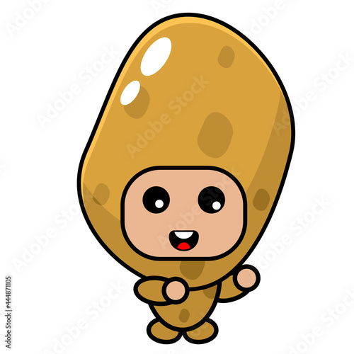 cartoon vector cute potato mascot costume character doing dubbing style