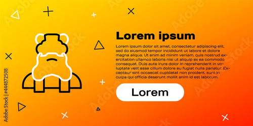 Line Priest icon isolated on yellow background. Colorful outline concept. Vector