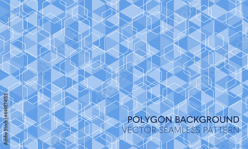 ブルーのアブストラクト柄　ポリゴン柄　シームレスパターン