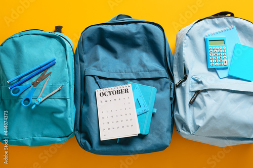 School backpacks with stati...