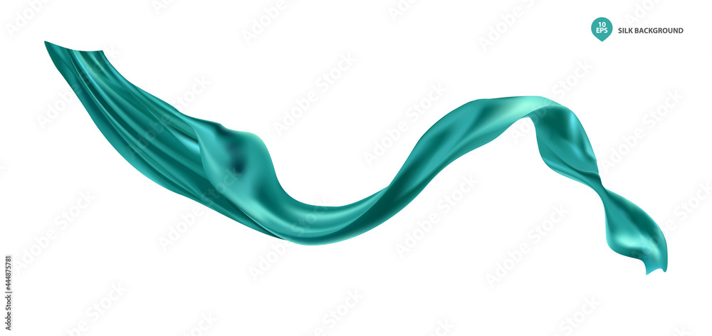 Abstract vector flying wave silk or satin fabric on white background for grand opening ceremony or other occasion Abstract vector flying wave silk or satin fabric on white background for grand opening ceremony or other occasion