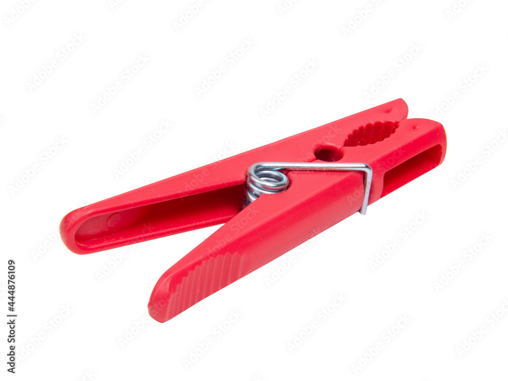 Red clothes pin plastic isolated on the white background Red clothes pin plastic isolated on the white background