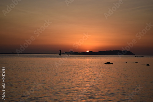 orange sunset ocean view island drop day © Blackfieldphotograph