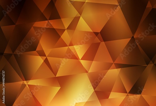 Dark Orange vector gradient triangles template.