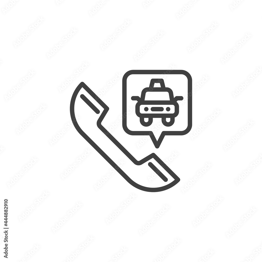 Taxi call line icon Taxi call line icon