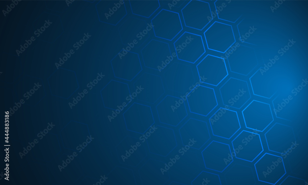 Fototapeta premium Abstract background with geometric shapes and hexagon pattern. Vector illustration for medicine, technology blue vector design