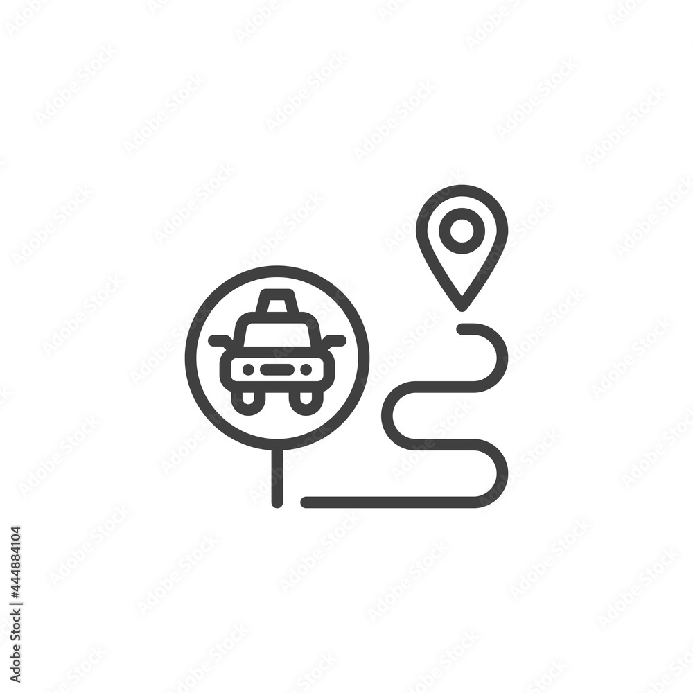 Taxi route line icon Taxi route line icon