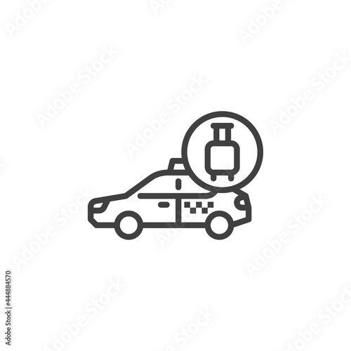 Taxi baggage delivery line icon