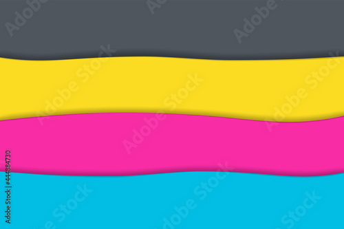 CMYK ink in Paper cut style with layers.