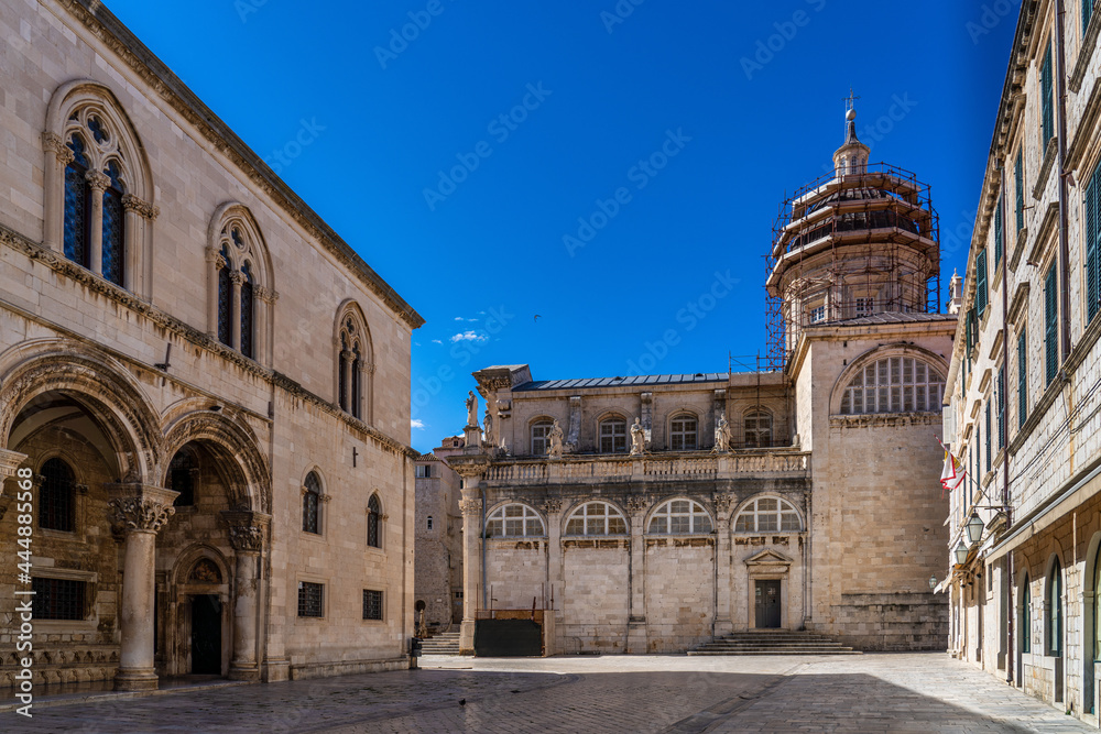Baroque building of the Assumption Cathedral of Dubrovnik, Croatia.
