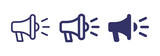 Loudspeaker megaphone icon vector isolated on white background.