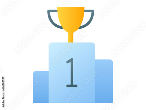 championship trophy single isolated icon with smooth style