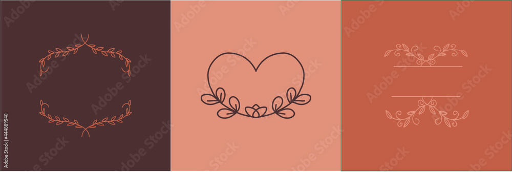 Beautiful hand drawn line flower logo with floral design Beautiful hand drawn line flower logo with floral design