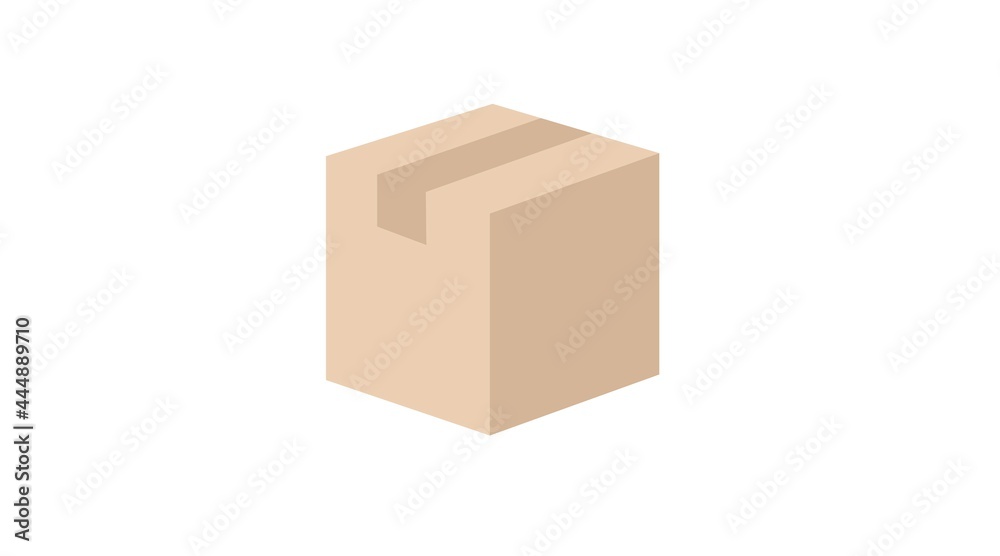 Carton Box. Vector isolated flat illustration of a carton box