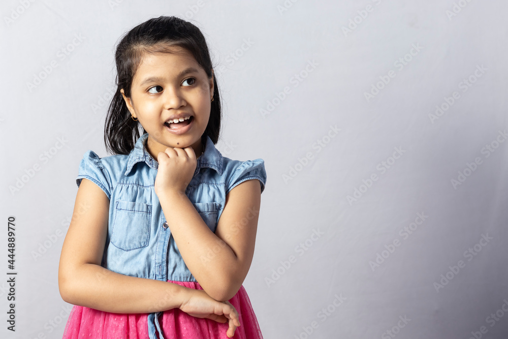 Facial expression of an Indian girl child Facial expression of an Indian girl child