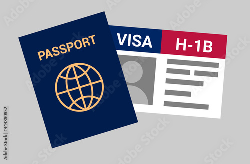 USA viza H-1B. Visa in the United States temporary work for foreign skilled workers in specialty occupation.