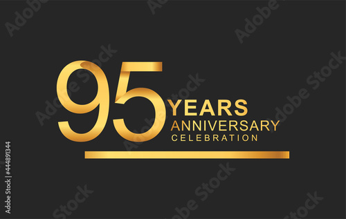 95th years anniversary logotype with under line golden color for anniversary celebration