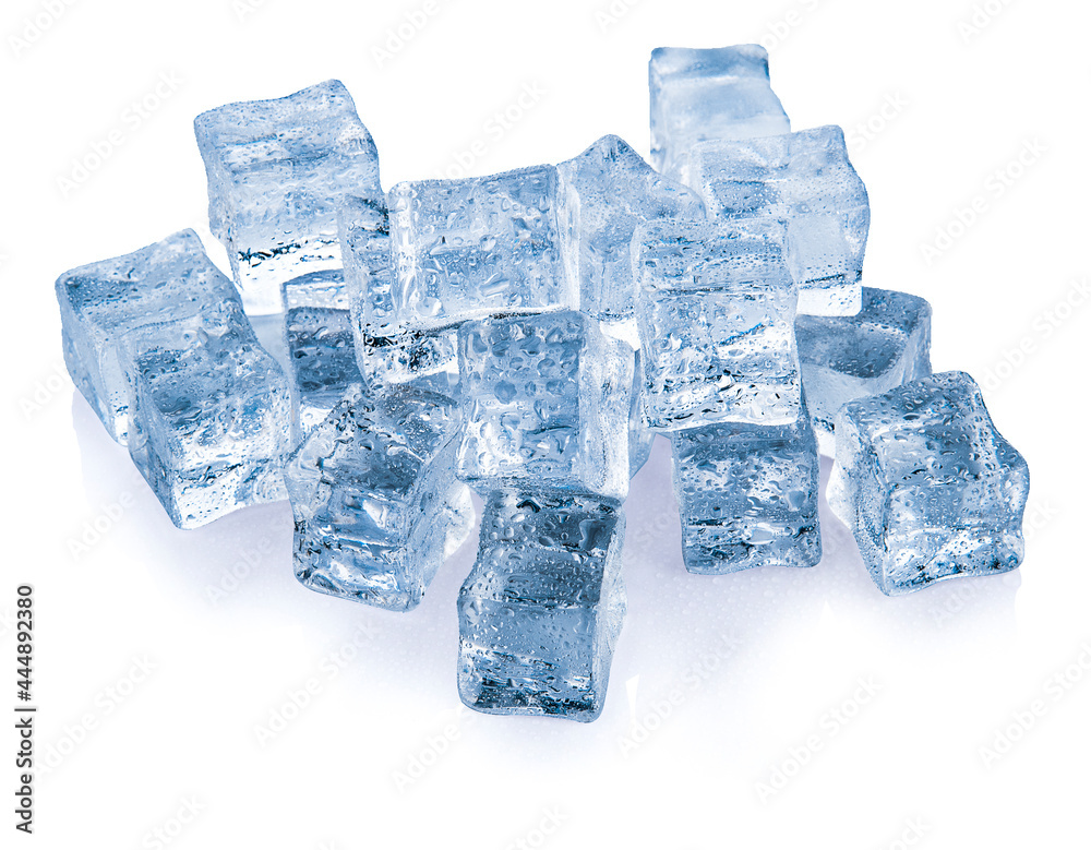 Ice cubes isolated on white background