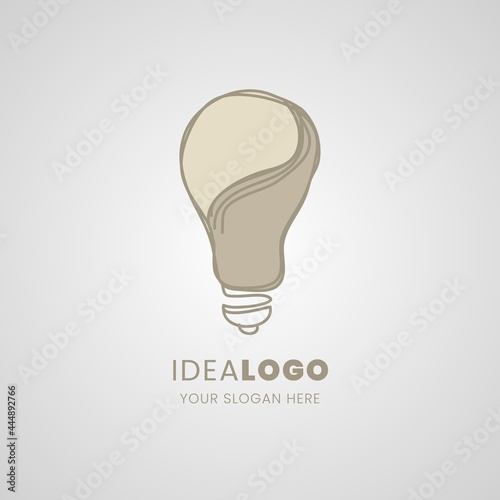 Hand drawn idea bulb symbolic logo