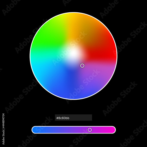 Color Wheel Concept to Choose Different Colors. Color picker assistant. Vector illustration