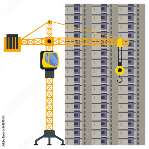 Construction building tower crane illustration