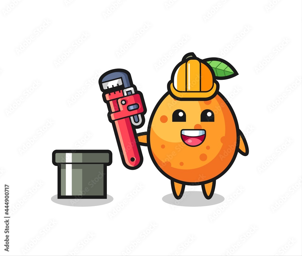 Character Illustration of kumquat as a plumber
