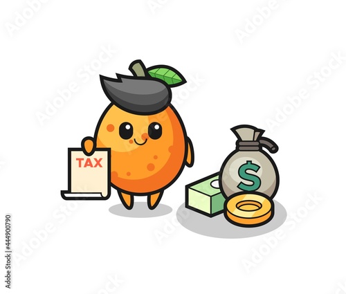 Character cartoon of kumquat as a accountant