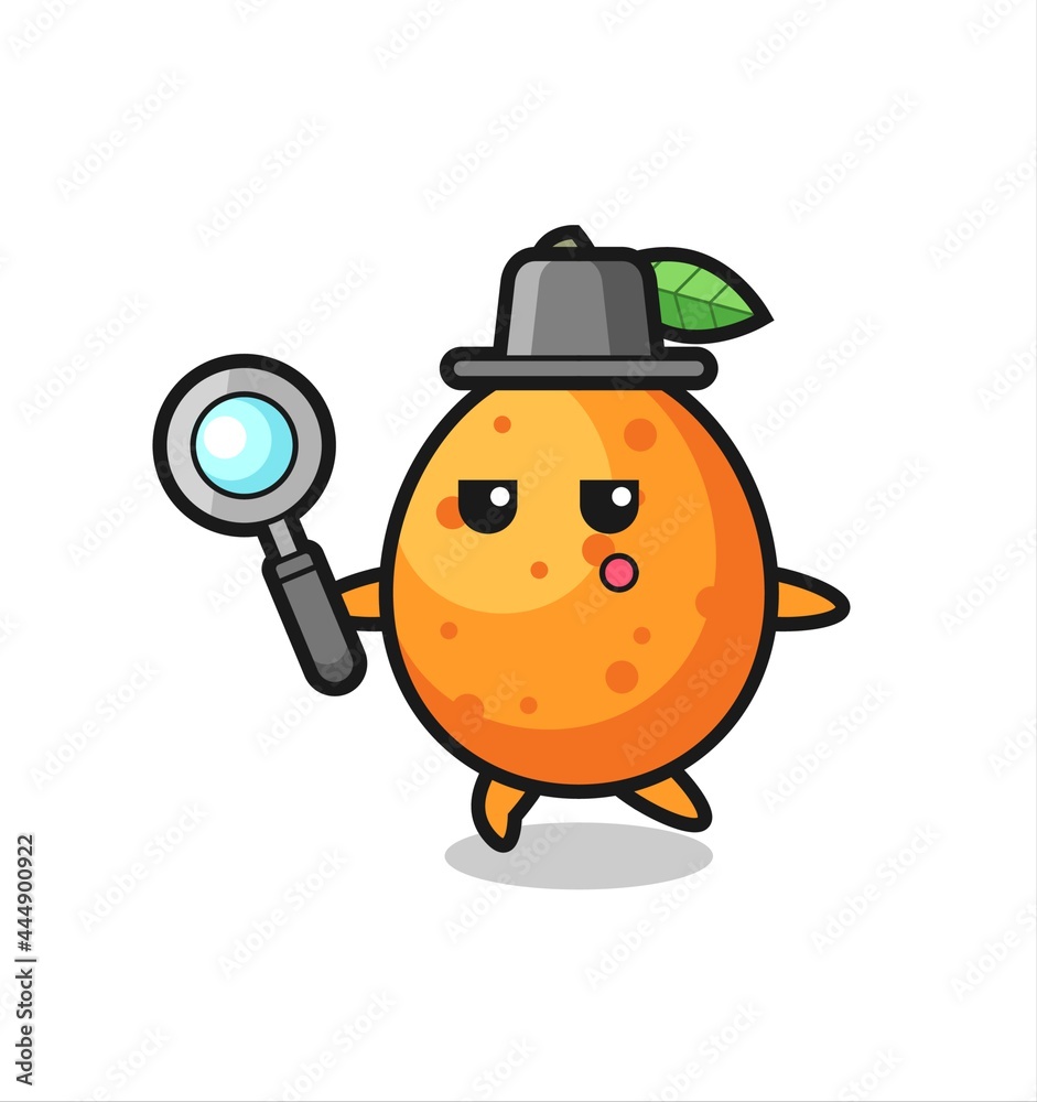 kumquat cartoon character searching with a magnifying glass kumquat cartoon character searching with a magnifying glass