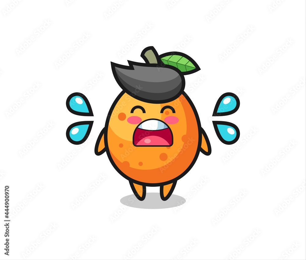 kumquat cartoon illustration with crying gesture kumquat cartoon illustration with crying gesture