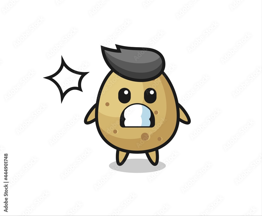 Fototapeta premium potato character cartoon with shocked gesture
