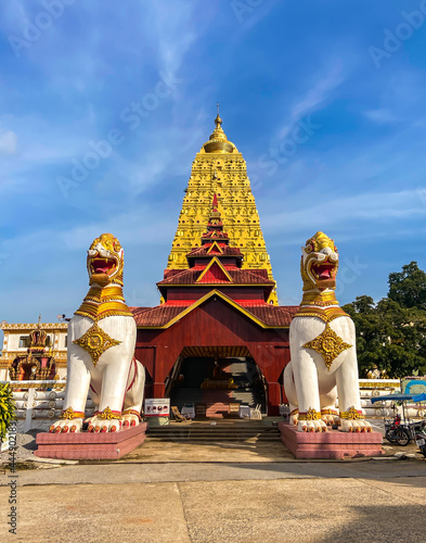 Chedi Phutthakhaya or Puttakaya Pagoda, Wat wang Wiwekaram or wat luang pho uttama in Sangkhlaburi, Kanchanaburi, Thailand photo