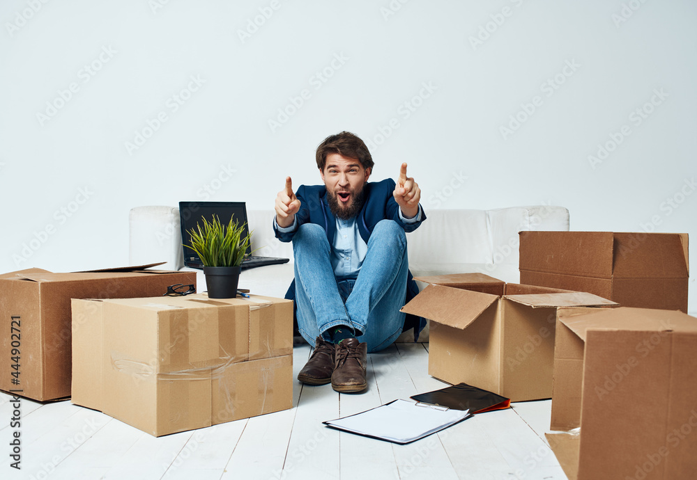 work manager office cardboard boxes with things packing moving work manager office cardboard boxes with things packing moving