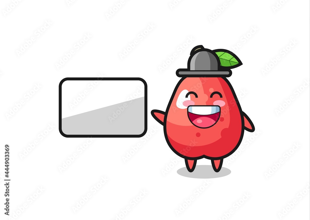 Fototapeta premium water apple cartoon illustration doing a presentation