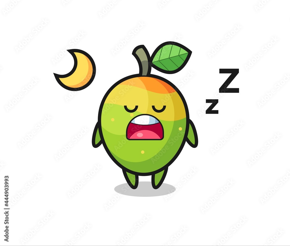 mango character illustration sleeping at night mango character illustration sleeping at night