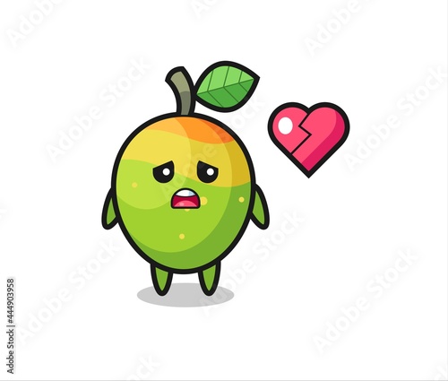 mango cartoon illustration is broken heart