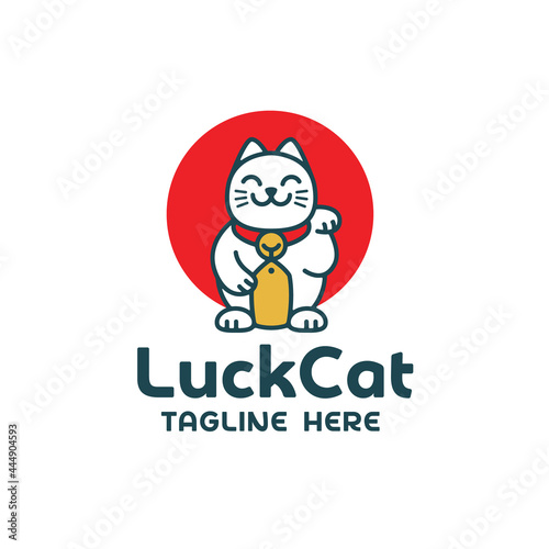 Minimal Lucky Cat Logo