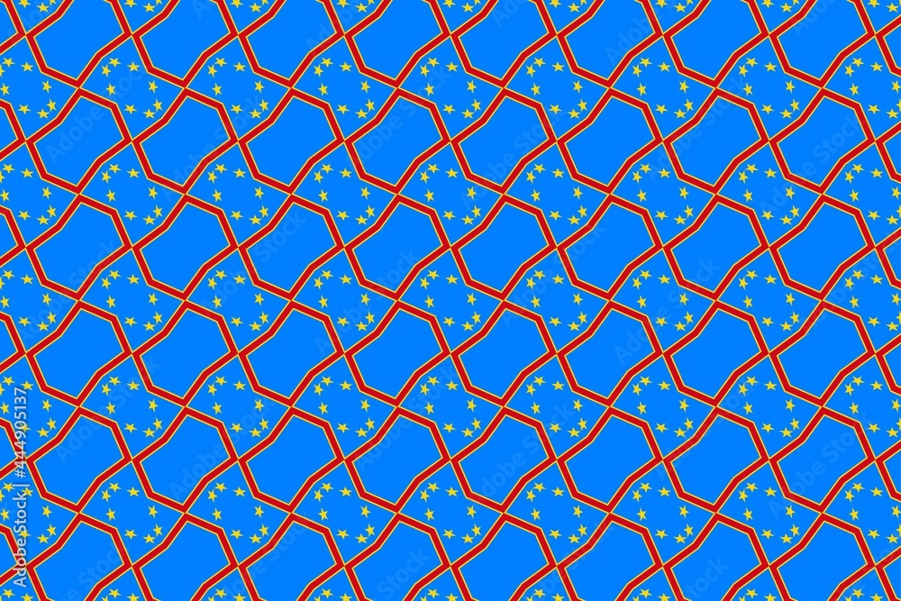 Naklejka premium Simple geometric pattern in the colors of the national flag of Democratic Republic of the Congo