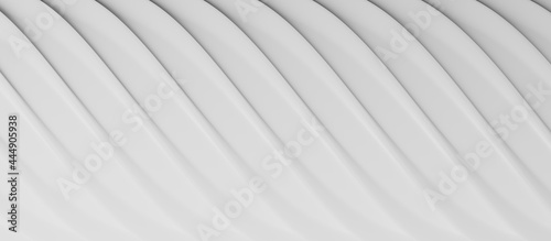 Abstract waves background in white, 3d rendering, header or backdrop
