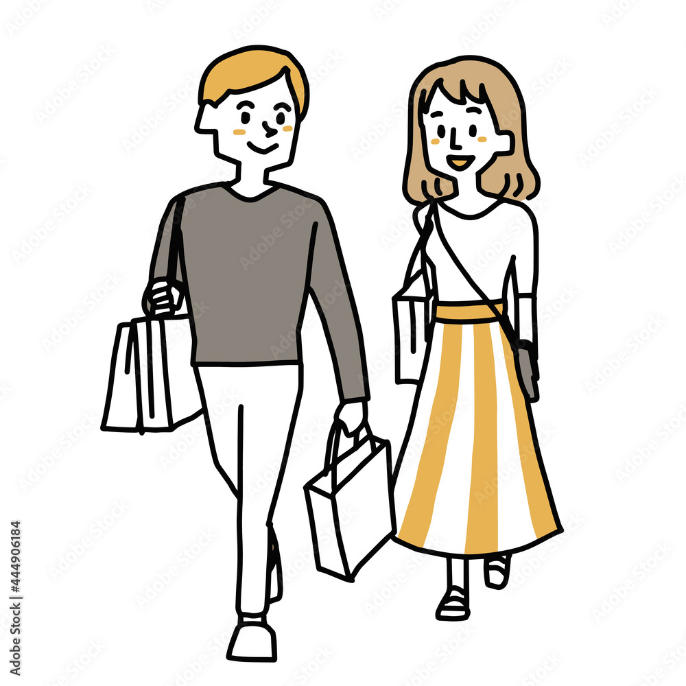 買い物をするカップル