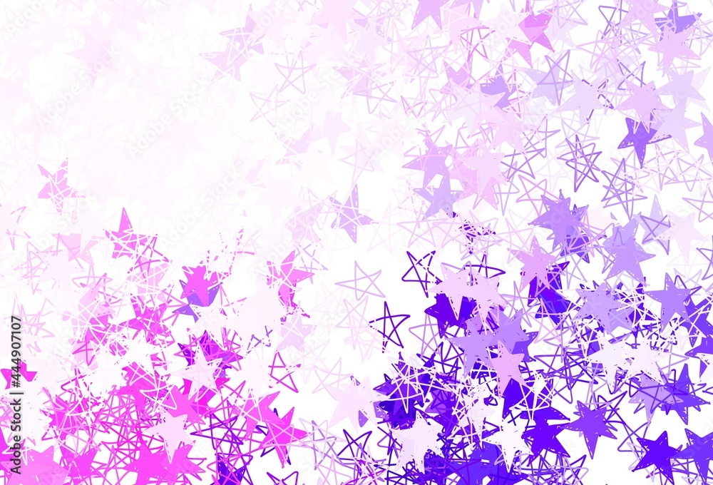 Light Purple, Pink vector texture with beautiful stars.