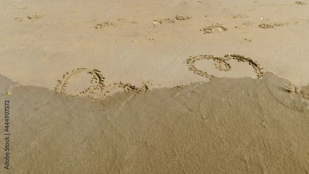 love message text on the beach