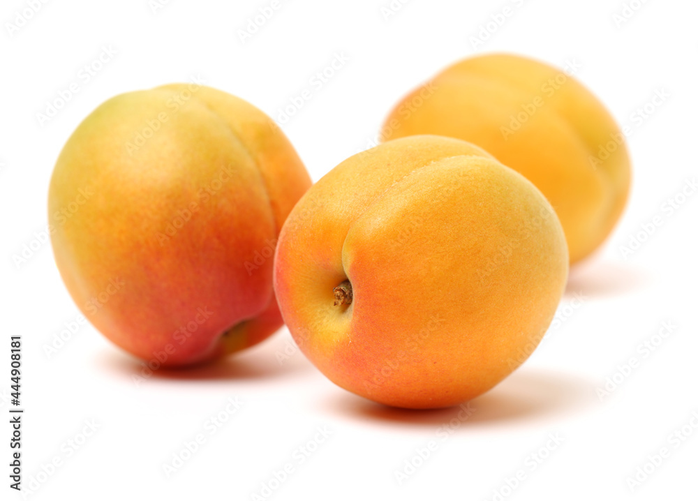 Fresh apricot fruits isolated on white background Fresh apricot fruits isolated on white background