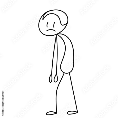 stick figure man sad sad, punished, isolated
