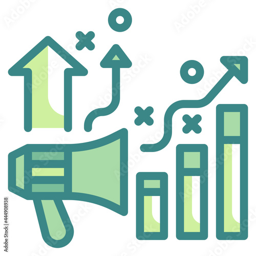 growth blue line icon