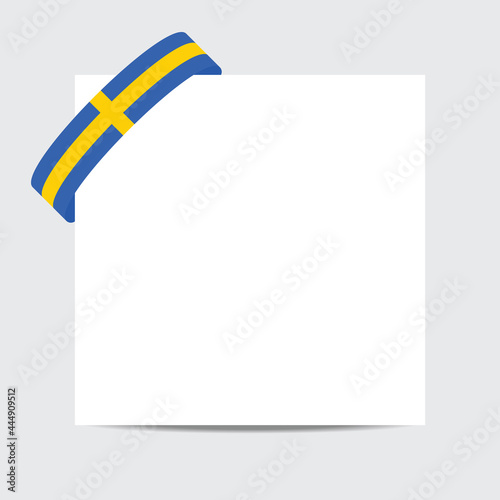 Sweden  flag. Sweden  patriotic banner with space for text. Happy Independent Day. Template of greeting card, 