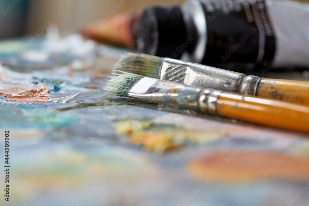 Fototapeta premium art tools in the studio